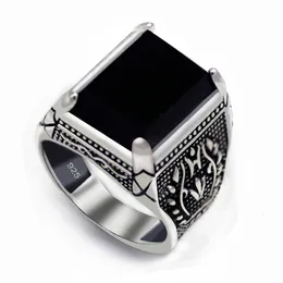 Eulonvan Luxury Vintage 925 Sterling Silver Black Rings Jewelry Accessories Men Drop Cubic Zirconia S3810サイズ6 13 231220