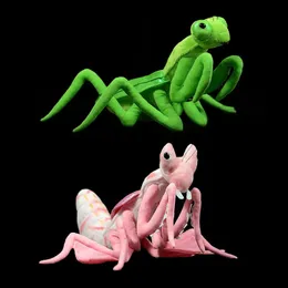 19cm Height Lifelike Pink Orchid Mantis Plush Toys Real Life Soft Insect Malaysian Orchid Mantis Stuffed Animals Toy for Kids 231221
