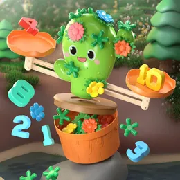 Montessori Math Toy Digital Balance Number Number Number Matching Pull Cactus Game Toddler Learning Toys 231221