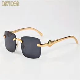 2020 New Mens Fashion Sunglasses Gold Frames Rimless Rimensity Man Womens Buffalo Horn Glasses with boxes lunettes Gafas de Sol2792