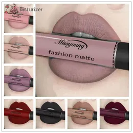 Lucidalabbra Tubo per rossetto rosso nero Tinta Velluto Liquido opaco Smalto impermeabile Labbra Cosmetici per il trucco