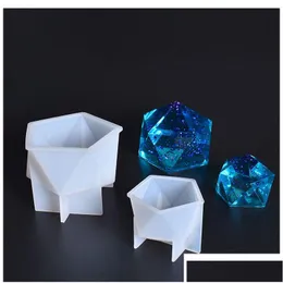 Formar polygonal kon Sile harts Mögel Epoxy Boll Mögel Ice Crystal Craft Mod Två storlek för heminredning DIY -smycken som gör Dhgarden Dh1ur