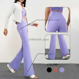 요가 복장 Wisruning Yoga Flared Pants for Women Gym up up 타이츠 스포츠 운동 운동을위한 하이 허리 레깅스 스포츠웨어 복장 231221