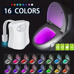 1 PC Toilette Nacht Licht PIR Bewegungssensor Toilettenleuchte LED Waschraum Nacht Lampe 16-Farben Toilettenschüssel Beleuchtung für Badezimmer Waschraum