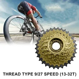 Kassett 9SPEED TRÅD TYPE SPOCKNING MTB BIKE TRÅD Typ 9 Speed ​​1332T Sprocket Bicycle Freewheel Parts 231221