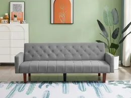 Möbelfabrik tuftad back soffa midcentury cabriolet bäddsoffa för vardagsrum, grå
