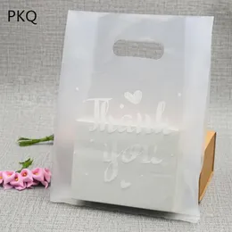 Подарочная упаковка, 50 шт., полупрозрачный пластиковый пакет с принтом «спасибо», подарочная упаковка для ювелирного бутика, сумки для покупок с ручкой1316N