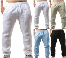 Yaz Men Pamuk Pantolonlar Linho Verao Calcas Dos Homens Com Cordao Gevşek Pantolon Erkekler Katılar Harem Keten Pantolon Pantolon CX2006291204028