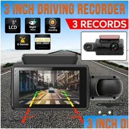 إلكترونيات أخرى 1080p WiFi Dash Cam كاميرات الأمامية والداخل الخلفي 3 مع GPS Dual Lens DVR Night Dashcam Camera Drop DH7OA