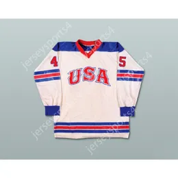 Anpassad Donald Trump 45 USA Retro Style Hockey Jersey New Top Stitched S-M-L-XL-XXL-3XL-4XL-5XL-6XL