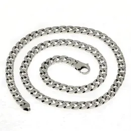 100% solide S925 argent sterling Miami chaînes cubaines collier pour hommes femmes bijoux fins serrure 7mm 50 55 60CM chaîne de fermoir de réservoir X050296g