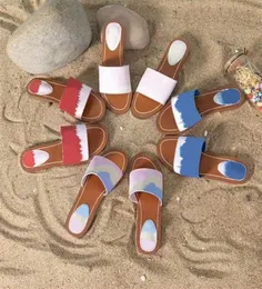 Новые женские тапочки ESCALE LOCK IT FLAT MULE, дизайнерские сандалии, модная повседневная обувь из холста с краской, высокое качество, размер для пляжа на открытом воздухе 3548399491