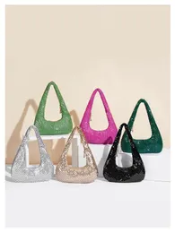 Женская сумка подмышки, расшитая блестками вечерняя сумка, блестящая сумка для вечеринки, большая вместительная сумка на плечо, повседневная сумка для мобильного телефона 231220