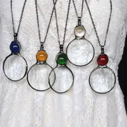 Ожерелья с подвесками, ожерелье-лупа для женщин и мужчин, 2023, винтажный металлический кристалл, лупа, подарок на день матери, ювелирные изделия