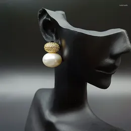 Orecchini a pennaglie Jicai Modern Pearl Earrings for Women Arrival Drop Fashion Classic Round Elegant Girls 2023