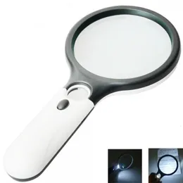 45X handheld reading magnifying glass lens jewelry watch Loupe magnifying glass illumination jewelry Loupe magnifying glass with 3 LEDs 231221