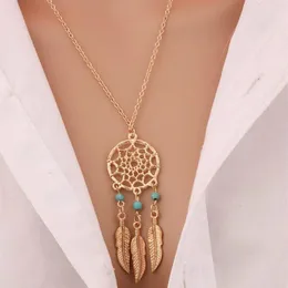 Moda Dreamcatcher Piuma Collana Ciondolo Gioielli Interi Una Clavicola Temperamento Donna Un Regalo224Z