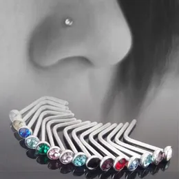 100PCS Punk Stil Piercing Nase Lip Körper Schmuck Für Mann Frauen Studs 1 8mm Edelstahl Körper Piercing schmuck212u