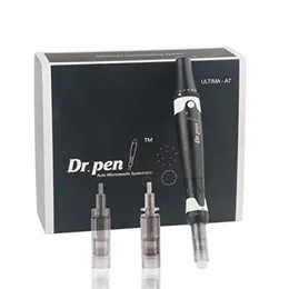 롤러 New A7 DR Derma PEN Auto Microneedle 시스템 조절 가능한 바늘 길이 0.5mm2.5mm 전기 자동 우표 마이크로 바늘 Dermapen CE