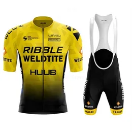 Huub Ribble Weldtite Cycling Tean Jersey 2021 Summer短袖サイクリング衣料通気性MTB MAILLOT CICLISMO HOMBRE SUIT291C