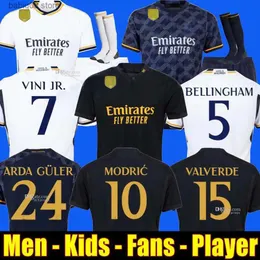 Fans toppar tees 23 24 Bellingham Player Version Soccer Rodrgo Camiseta Jerseys Real Madrids Vini Jr Camaveringa Tchouameni Football Shirt Kids DE DE DE