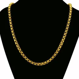24 Длинные властные мужские цепочки-коробки из желтого золота 18 карат, мужское ожерелье в стиле хип-хоп, широкая цепочка 8 мм, подарок на день рождения231m