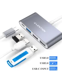 HUBS LINENT 4IN1 USBC HUB مع النوع C ، USB 3.0 ، USB 2.0 التوافق 20232016 MacBook Pro 13/14/15/16 ، New Mac Air/Surface
