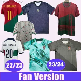 팬 Tops Tees 22 Portugal Mens 축구 유니폼 버전 국가 대표팀 Bernardo Ramos B. Fernandes J. Palhinha Home Away 23 24 Red and Special Editions Football Shirts