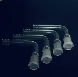 Tillbehör Glass Downstem Diffusor Rökning Tillbehör 90 ° 14mm Kvinna Ned Stam Drop Adapters för Bongs Dab Oil Rigs