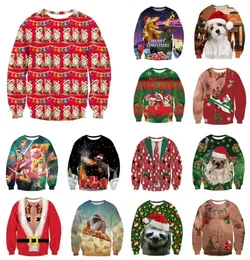 Alisister Ugly Christmas Sweater Père Noël Imprimer Sweat à capuche ample Hommes Femmes Pull Noël Nouveauté Automne Hiver Top Vêtements V11073019