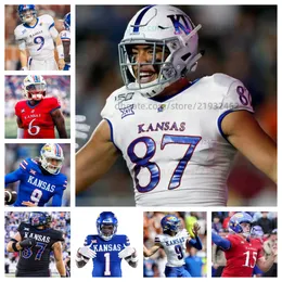 2023 American College Football Wear Kansas Jayhawks Fußballtrikot Cole Ballard Mikey Pauley Torrin Locklin Sevion Morrison Isreal Moses Luke Hosford