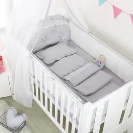 5st sommaren andningsbar baby säng mesh stötfångare baby säng staket nordiska baby crib säng sängkläder set sovrum dekoration baby rum produkt 231221