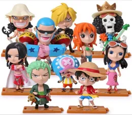 Версия Q Аниме One Piece Фигурки из ПВХ Симпатичные мини-фигурки Игрушки Куклы Модель Коллекция игрушек Brinquedos Набор из 10 предметов 1855315