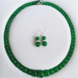 6-14mm Jade Verde Natural de Perlas Collar Pendientes Connecto de Joyas 18242p