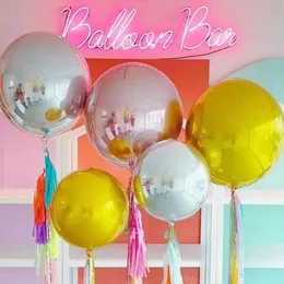 1/3/5pcs 4D okrągłe balony folii 18 cali 4D disco Rose Gold Metallic błyszczące globos na wesele urodziny