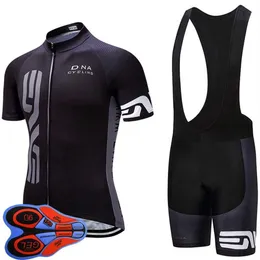 DNA Cycling Team Cykelcykling Kort ärm Jersey Bib Shorts Set 2021 Summer Quick Dry Mens Mtb Bicycle Uniform Racing Kits O223A