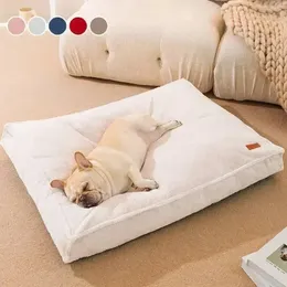 Luxury Bed Bed Bat Cão de dormir Cama de dormir para cães grandes e aconchegantes tapete de ninho de gato macio sofá -chão de canil de kennel Removável Pet Supplies 231221