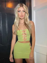 Two Piece Dress Taruxy Skirt Sets Women Summer Off Shoulder Tube Tops And High Waist Mini Skirts Femme Sexy Hollow Out 2 Piece Set Outfits Y2K L231221