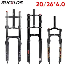 BUCKLOS Air Suspension Fork MTB 20in 26in Bike Fat Bicycle Disc Brake 2040 2640 Tire for Snow Beach 231221