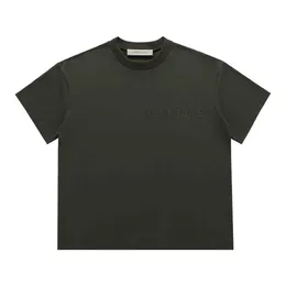 Męskie koszulki W52L 2023 i damska moda moda Thirt High Street Brand ósma sezon Flocking Letter Short SleeveHl06 HL06