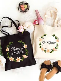 Bachelorette Party Bag Düğün Kadın Omuz La Mariee Hen Fransa Kadın Evjf için Alışveriş Çantaları