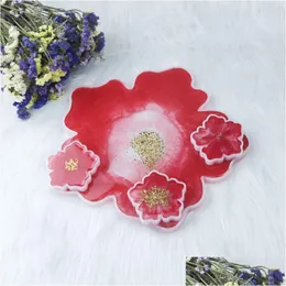 Molds Flower Shape Sile Coaster Mold Trinket Dish Molds Resin Casting Clear Flexible Diy Epoxy Craft Supplies Drop Delivery Dhgarden Dhjua