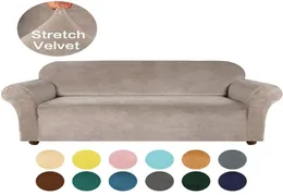 1234 Seater High Sınıf Velvet Streç Elastik Kanat Kapağı Oturma Odası Kanepe Slipcover Mobilya Koruyucu Kılıf Kapakları 2109095138222