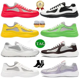 New Men Women Casual Shoes American Cup XL 로우 가죽 나일론 PVC 메쉬 레이스 업 캠퍼스 트리플 블랙 흰색 고무 단체 디자이너 트레이너 스니커즈 크기 EUR36-46