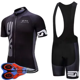 DNA Cycling Team Cykelcykling Kort ärm Jersey Bib Shorts Set 2021 Summer Quick Dry Mens Mtb Bicycle Uniform Racing Kits O270J