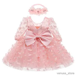 Girl's Dresses 3 6 12 18 24 36 Months Newborn Dress Flowers Mesh Fashion Party Little Princess Baby Dress Christmas Birthday Gift Kids Clothes