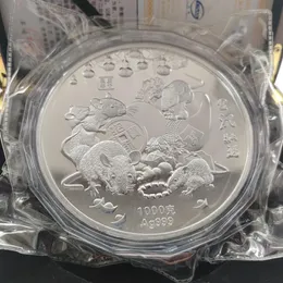 Nieuwe Ambachten 1000g Chinese zilveren munt zilver 99 99% zodiac muis art273s