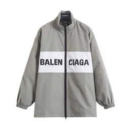 Mens Jacket Balanciigss Coat Trendy Brand 2024 New Blcg White Gray Patchwork Slogan and Womens Casual Sports Stormtrooper 75DA