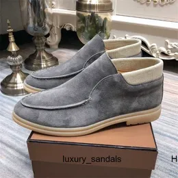 Designer-Schuhe Wildlederpedale LP-Loafer mit flachem Boden, lässige Einzelschuhe, faule Herrenschuhe mit breiten Füßen, hoher Schnitt hh