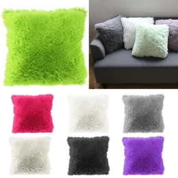 Mjuk faux päls kuddar fodral plysch kudde täcker rosa blå lila varmt vardagsrum sovrum soffa dekorativ 40 40 cm 231221